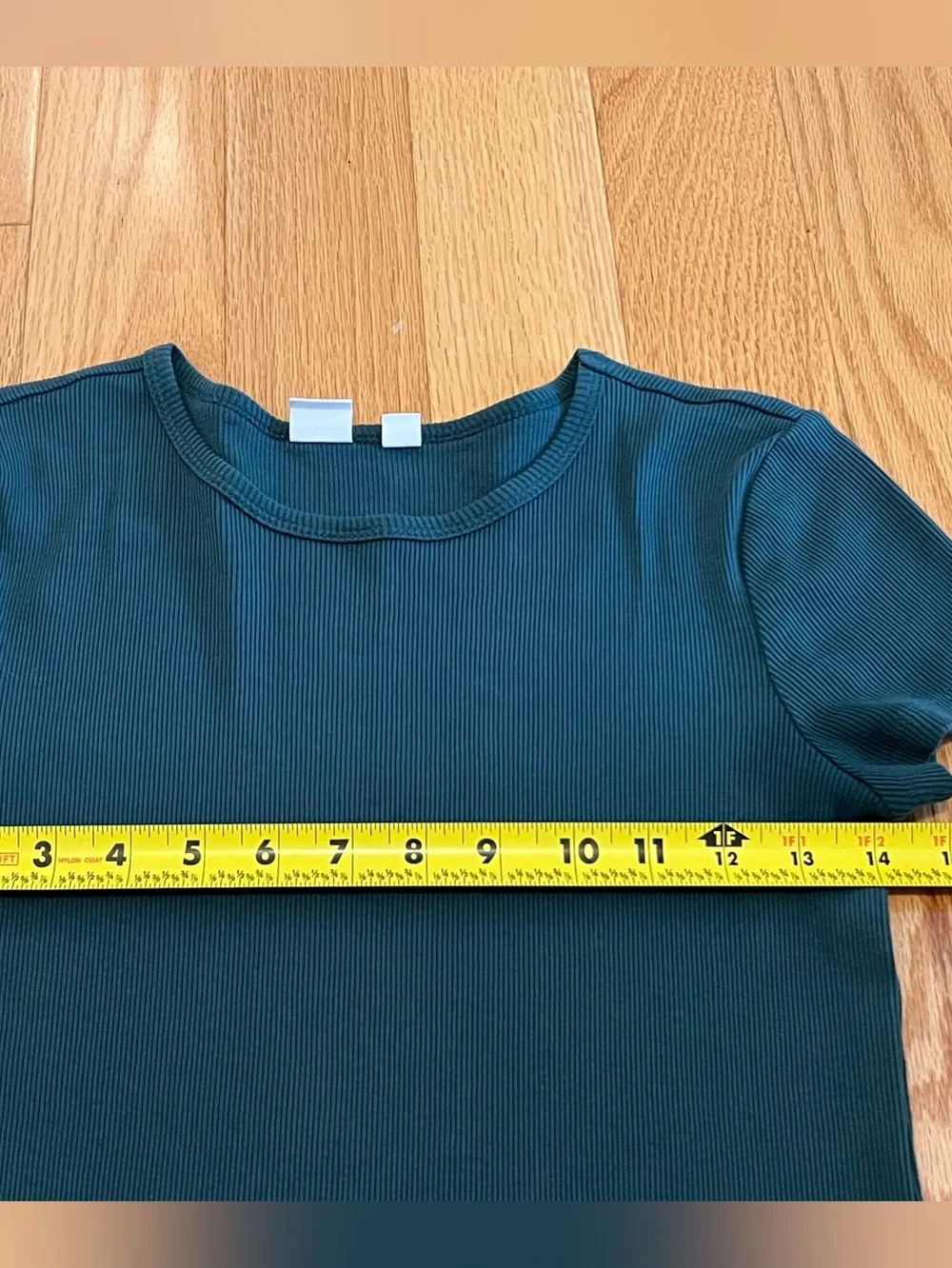 GAP Dark Green Short Sleeve Ribbed Knit Dress